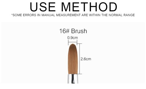 Rolabling 1pc 10#Kolinsky Sable Nail Brush with 1pc 16# Kolinsky Sable Nail Brush Set