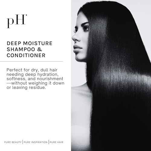 pH PURE HAIR Deep Moisture Shampoo & Conditioner Set - Moisturizing Formula For Dry Damaged Hair - Enriched with Kokum Nut Butter and Rose Extract - 8.45 Oz (Pack of 2)