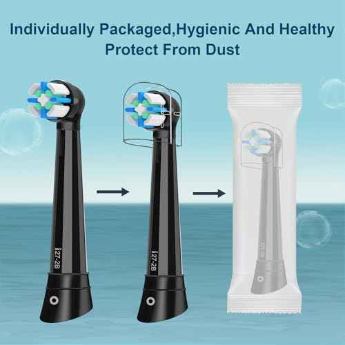 iO Replacement Heads Compatible with Oral B IO 2/3/4/5/6/7/8/9/10 Series Electric Toothbrush,Compatible with Oral B io Series Toothbrush Heads with Medium Bristles,Black