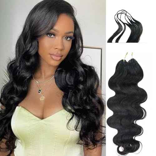 100% Human Hair Body Wave Knotless Pre-Separated Crochet Hair feather crochet human hair extensions for Women Natural Color 16 Inch 120g
