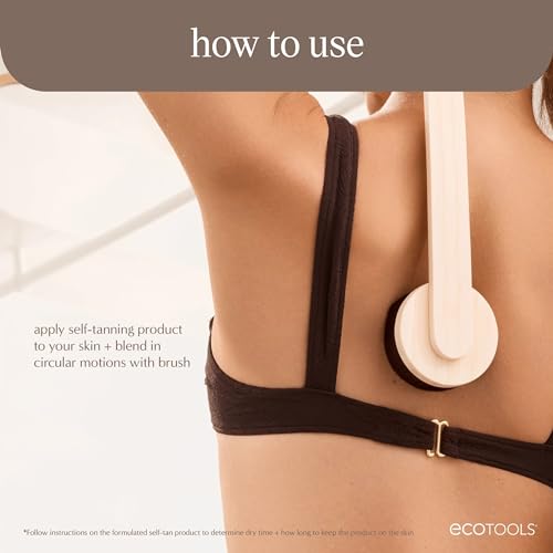 EcoTools Good Tan Self-Tan Back Applicator, Long Handle Back Brush For Controlled Sunless Tanning, Eco Friendly, Vegan & Cruelty Free, 1 Count