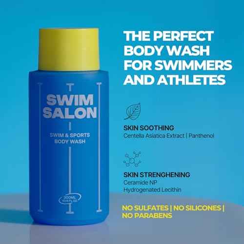 Chlorine-Removing Body Wash for Swimmers | Vitamin C | Hydrating & Refreshing | Sulfate-Free, Silicone-Free, Paraben-Free (10.58 oz / 300g, Pack of 2)