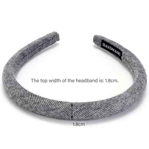 5 Pcs Padded Headbands for Women 0.7" Fashion Headbands Solid Headband with Sponge Fabric Hair Band Set Puffy Headbands Hair Accessories for Women Girls (5-PACK B, One Size)