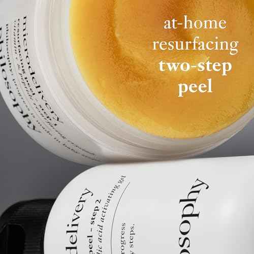 philosophy microdelivery vitamin c resurfacing peel kit - with lactic acid & sunflower seed oil - two-step treatment to smooth rough texture, even skin tone and minimize the appearance of fine lines