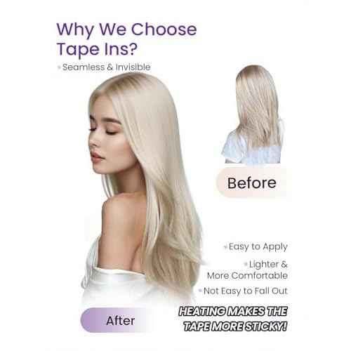 LaaVoo Tape in Hair Extensions Human Hair 28 Inches 20pcs 65g Brown Hair Extensions Tape in Dark Brown