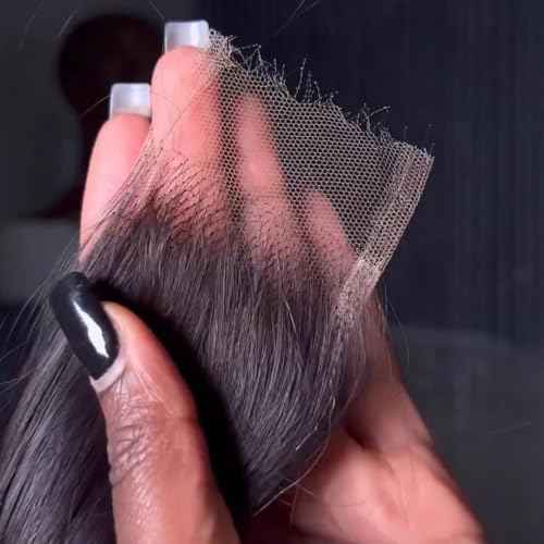 2x6 HD Lace Closure Loose Deep Wave Human Hair 12 Inch - 0.10mm Ultra-thin Invisible Burmese Curly 2 by 6 Closure, 100% Pre Plucked Brazilian Raw Virgin Hair Skinlike HD Lace Closure Wet and Wavy