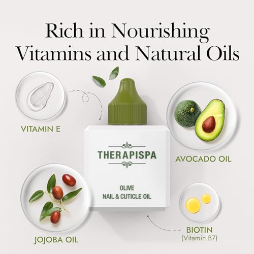 THERAPISPA Nail & Cuticle Oil with Avocado, Jojoba, Biotin & Vitamin E ? Nourishes Cuticles, Strengthens Nails & Supports Nail Growth (Lavender, 2.0 fl oz)