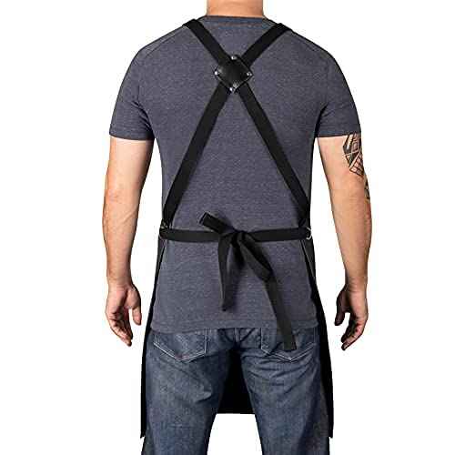 StyleCraft Heavy Weight Waterproof Professional Barber-Salon Apron Cross Back Strap and Pockets