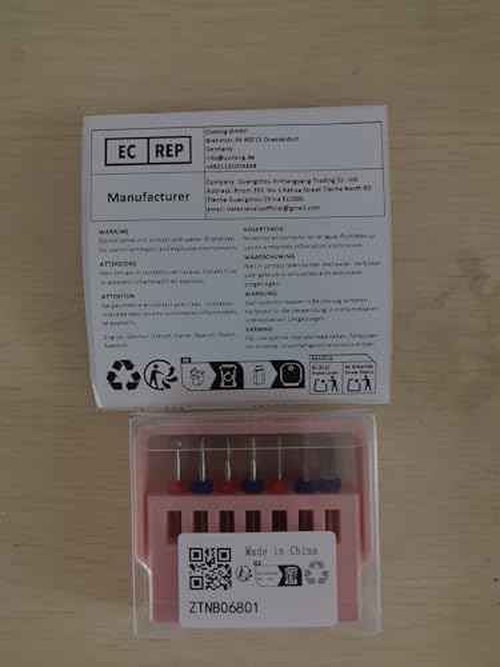 Delanie Professional Nail Drill Bit Set, 7 Pieces with Holder, Carbide and Diamond Bits, Model BS001
