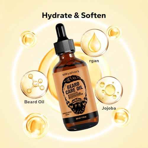 Beard Oil (3 Pack, 90ml), Beard Growth & Conditioning Oil for Men, Hydrating Beard Moisturizer for Grooming & Care, Sandalwood, Cedarwood, Sweet Orange Scents