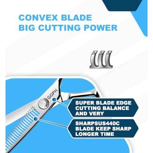 Professional Hair Cutting Scissors - SUS 440C & Cobalt Stainless Steel Barber Shears Fine Adjustment Tension Premium Shears for Hair Cutting (Thinning Shears S3, 5.5 Inches)