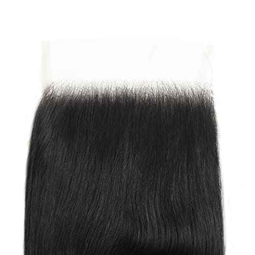 5x5 Closure Straight Transparent HD Lace Closure 12A Brazilian Virgin Human Hair Closure Free Part Pre Plucked with Baby Hair Natural Color 20 Inch
