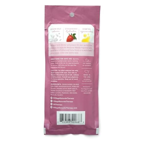 Village Naturals Therapy Glow Concentrated Mineral Bath Soak, Moroccan Melody Scent, 2 oz, Pack of 12