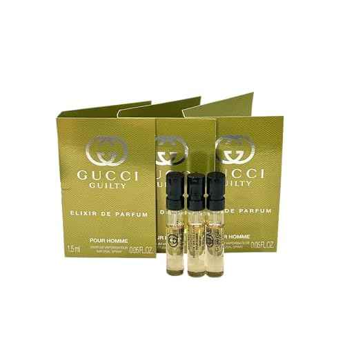 Gucci GUILTY MEN Elixir Sample Perfume 1.5 ml / 0.05 oz - set of 3 spray samples