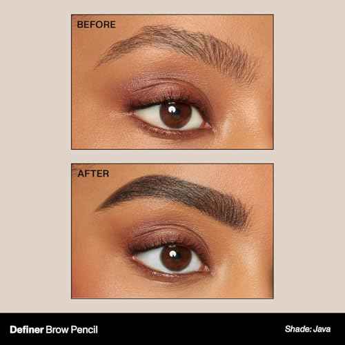 Morphe Definer Dual-Ended Brow Pencil & Spoolie - Eyebrow Pencil with Precision Slanted Tip for Shaping, Defining & Filling - Smooth, No-Tug Formula - Java (0.003 oz)