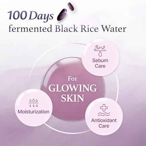 [I'm From] Miniature of Black Rice Toner for Oily Skin, Sebum Control Toner, Lightweight, Niacinamide, Panthenol, Fragrance Free, Korean Skin Care, 1.01 Fl Oz