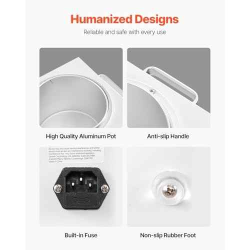 VEVOR Single Pot Wax Warmer, 3000ML 300W Professional Wax Warmer for Hair Removal, 32 ¢µ - 212¢µ Adjustable Electric Waxing Heater with 100PCS Waxing Sticks for Home Use, Beauty Salon, Spa