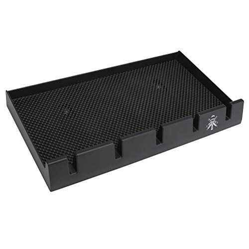 Segbeauty Barber Clipper Tray, Holder and Rack, Anti-Slip Black Salon Organizer, Razor Case, 5 Notches Professional Hair Trimmer Holder, Hairdresser Stylist Barbers Tools Box