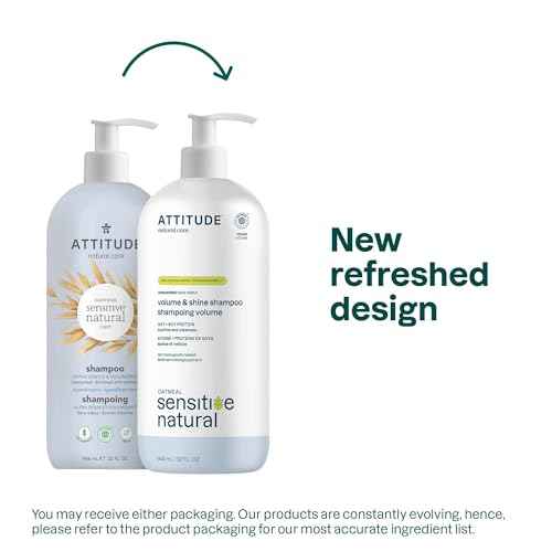 ATTITUDE Hair Shampoo for Sensitive Dry Scalp, EWG Verified, Soothing Oat, For Thin Hair, Naturally Derived Ingredients, Vegan and Plant-Based, Volume and Shine, Unscented, 32 Fl Oz (Pack of 6)