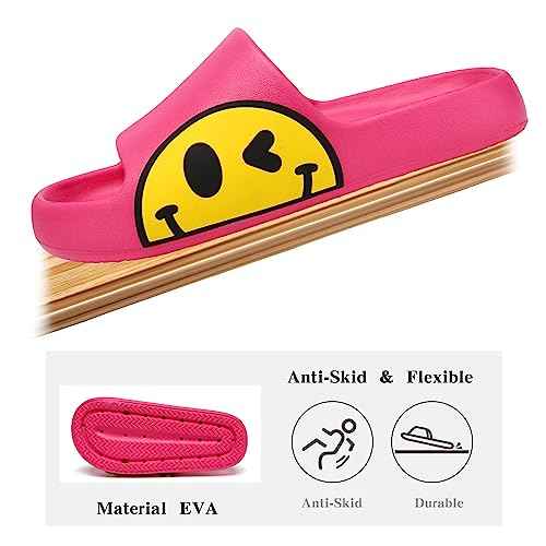 Sandals for Girls and Boys,Mens Slippers Sandals for Women,EVA Anti-Slip Indoor & Outdoor Kids Slippers Smile Face Open Toe Spa Bath Pool Gym House Casual Shower Shoes