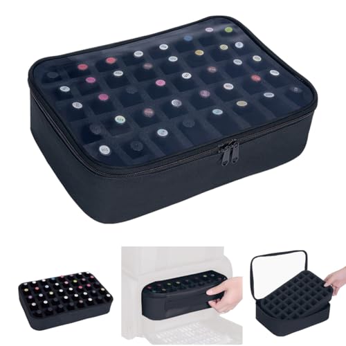 Small Clear Nail Polish Organizer Holds 40 bottles(15ml-0.5fl.oz) Nail Polish Case Multifunctional Nail Polish Bag organizer, Cosmetic Travel Makeup Bags for Women Black
