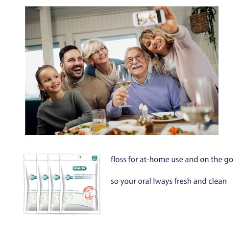 400 Count Dental Floss Picks-Tooth Picks Flossers for Adults-LIAMOSS No Break& No Shred Floss Sticks-Family Best Dental Oral Care Set(Pack of 4)