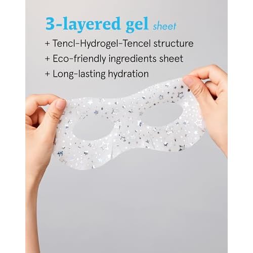 THESAEM Iceland Glitter Eye Goggle Mask - Refreshing & Hydrating Korean Eye Mask Patch for Puffy Eyes - Vitamin & Hyaluronic Acid - Tencel Hydrogel Sheet - Gift for Women 10ea