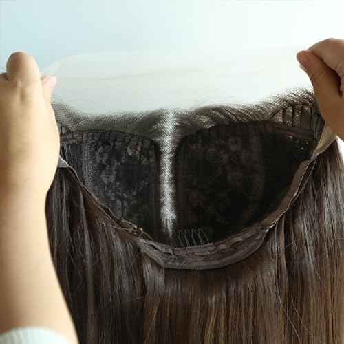 SAPPHIREWIGS Dark Brown Long Wavy T-Part Lace Front Wig For Women Natural Looking Heat Resistant Black Synthetic Hair Wigs 26inch