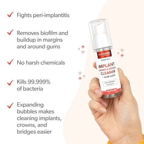 Eversmile OmniFoam Dental Cleaner ? Cleaning Foam for Implants, Crowns, and Bridges ? Pack of 2, 50ml Bottle
