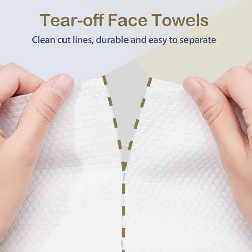 Ourmed Life Face Towels, 12"¡¿12" Tear-Off Disposable Biodegradable Facial Towels for Sensitive Skin, Lint- free Face Wipes for Washing Face, Skincare and Makeup Removal, Dry Wipes, (60 Ct, 1 Pack)