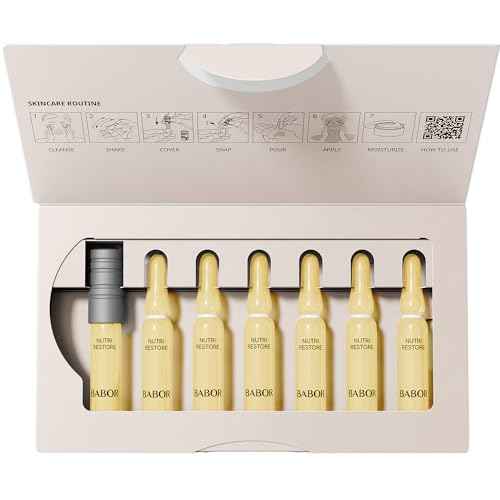 BABOR Nutri Restore Restorative Serum Ampoules for the Face, for Intensely Nourished and Healthy Skin, Vegan Formula, with Amino Acids and Argan Oil, Ampoule Concentrates, 7 x 2 ml