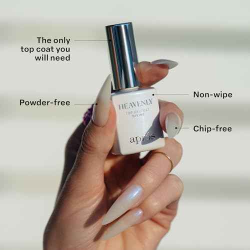 APR?S Heavenly Top Gelcoat Set, 5-Pack Non-Wipe Nail Gel Polish Top Coat, Shimmery Long Lasting Topcoat