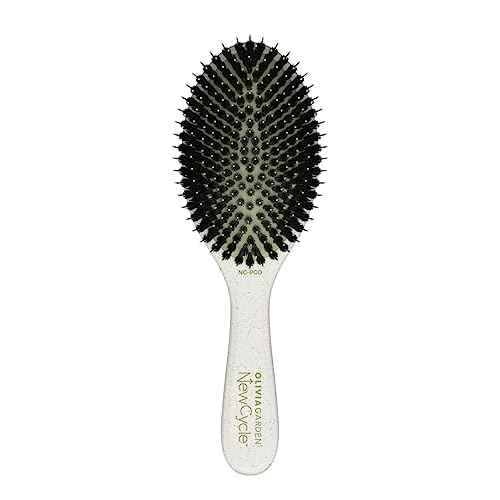 Olivia Garden NewCycle Professional Hair Brush is made from 100% recycled materials (except bristles and cushion), styles all hair types quickly and creates long lasting styles