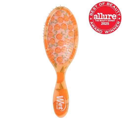 Wet Brush Original Detangler, Peach (Tutti Fruitti), Ultra-Soft IntelliFlex Bristles Glide Through Tangles, Detangling Hair Brush, All Hair Types (Wet & Dry), Women & Men, Limited Edition