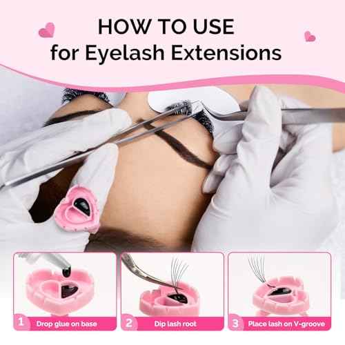 MelodySusie Glue Rings, 3 Shapes with 300PCS for Eyelash Extensions or Nail Art, Disposable Plastic Holders for Adhesive, Pigment or Gel Nail Polish, for Home DIY and Salon Tools