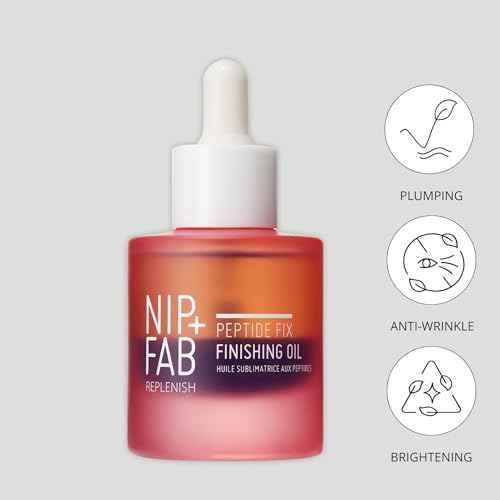 Nip+Fab Peptide Fix Finishing Oil 2%, 1.01 fl oz, Perfect Finish for All Skincare Routines, Support the Skin Barrier, Brighter Smoother Skin Lightweight Bi-Phase Anti-Wrinkle Formula