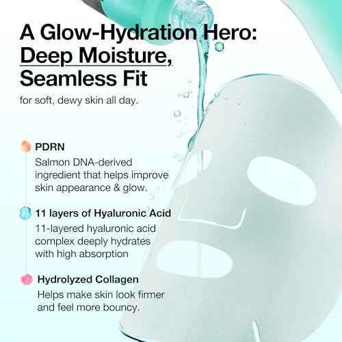 ANUA PDRN Hyaluronic Acid Capsule 100 Serum Mask, everyday glow korean sheet mask with Salmon PDRN, Hyaluronic acid, Collagen, Self home care facial mask for glass skin, Korean skin care (10EA)
