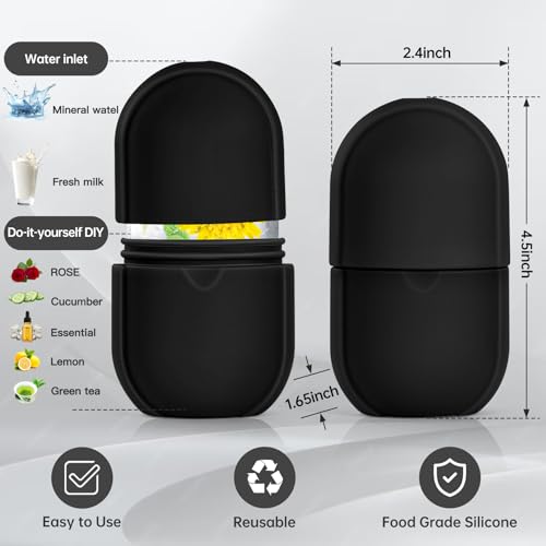 Ice Roller for Face and Eye, Ice Face Roller, Ice Roller Skin Care Tools Gifts for Women , Silicone Ice Mold for Beauty(Black)