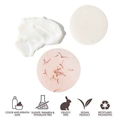 Joon Moisturizing Trio Set | 1.1oz Saffron Hair Elixir, 10.1oz Saffron Rose Shampoo and Conditioner