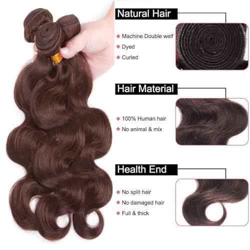 Chocolate Brown Human Hair Bundles 26 28 30 Inch Body Wave Bundles Human Hair 112A Unprocessed Virgin Hair Weave for Black Women
