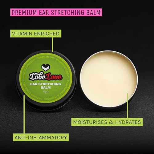 Stretch It - Ear Stretching Aftercare Trio, LobeLove, Premium Ear Stretching Balm, Jojoba Oil, Organic & Professional Saline Solution Spray
