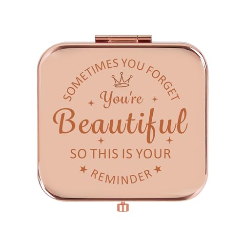 Personalized Gifts for Women Girls, Inspirational Compact Mirrors, Friendship Gifts, 2025 Graduation Gifts for Her, Unique Mothers Day Birthday Gifts for Mom Wife Sister Daughter Grandma Niece Friends