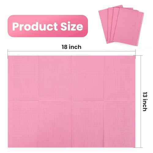 Etercycle Disposable Nail Mats - 50Pcs Fordable Nail Art Table Mats for Table Acrylic Nail Practice Sheet, 3 Ply Waterproof 13" X 18" Clean Pads Nail Art Accessories (Pink)