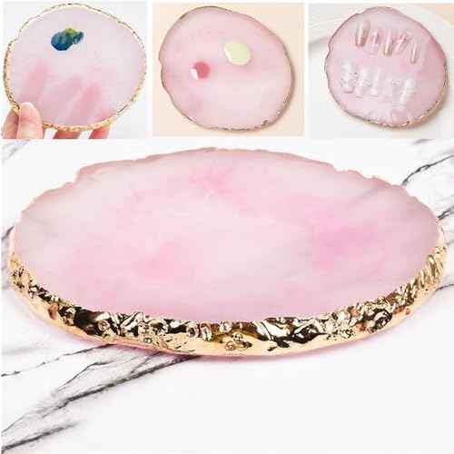 Resin Nail Art Palette with 5 Pcs Nail Art Painting Drawing Brushes, Nail Polish Mixing Palette Double-Ended Dotting Pen Nail Art Liner Brush Nail Drawing Brushes for Nail Art Design