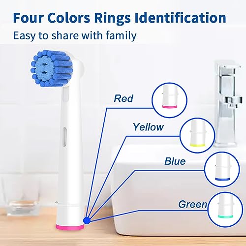 Sensitive Gum Care Brush Heads Compatible with Oral-B Electric Toothbrush, 16 Pcs Professional Toothbrush Heads for Oral B Replacement Heads Refill Pro 500/1000/1500/3000/3757/5000/7000/7500/8000.