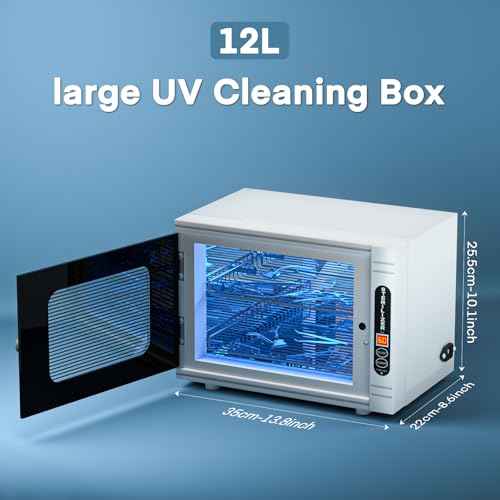 Yofuly Sterilizer for Esthetician, 12L Large Sterilizer for Nail Tools, Multi-Functional Nail Cleaning Box, Large Capacity Cleaning Cabinet for Home Use, Barbers, Beauty Salons, and Spas