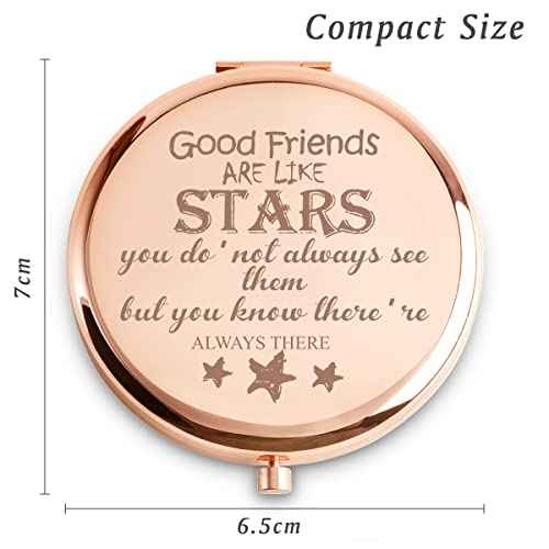 Friendship Gifts for Women Girls, Personalized Gifts for Best Friends Female Bestie BFF, Custom Compact Mirror for Christmas, Stocking Stuffers, Secret Santa, Birthday