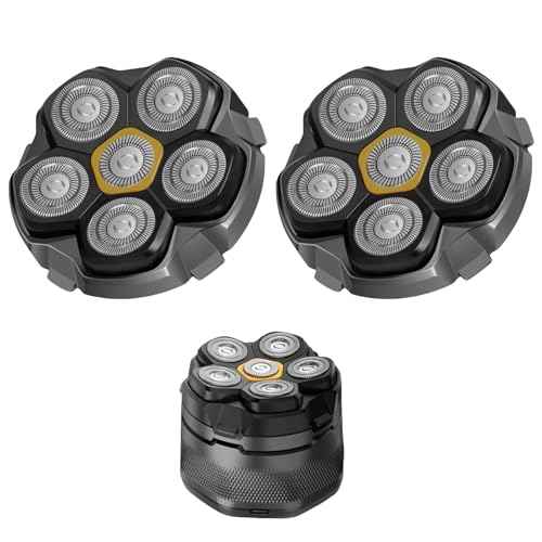 Magnetic 6 Blades Head Shaver Replacement Heads for Many 6D Magnetic Electric Razor,Newly Designed Magnetic 6D Blade Head Compatible with Head Shavers for Bald Men,2 Pack Travel Size.