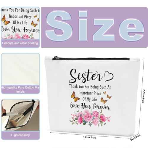 Sisters Gifts from Sister Makeup Bag Sister Mothers Day Birthday Gifts for Sisters Makeup Pouch Thank You for Being Such An Important Piece Cosmetic Bag
