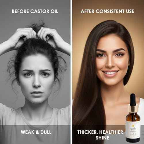 Castor Oil Organic Hexane Free ? USDA Certified, 100% Pure Cold Pressed Organic Castor Oil for Hair Growth & Strength, Fuller Lashes & Eyebrows, Hydrated & Rejuvenated Skin (Finest Glass Bottle, 4OZ)